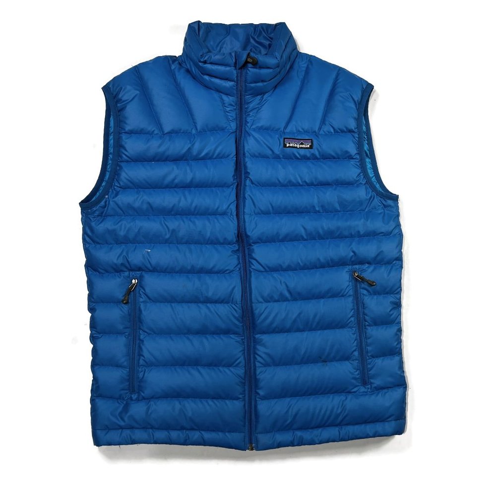 Patagonia Down Sweater Vest Mens Small Blue Full Zip Puffer 84261